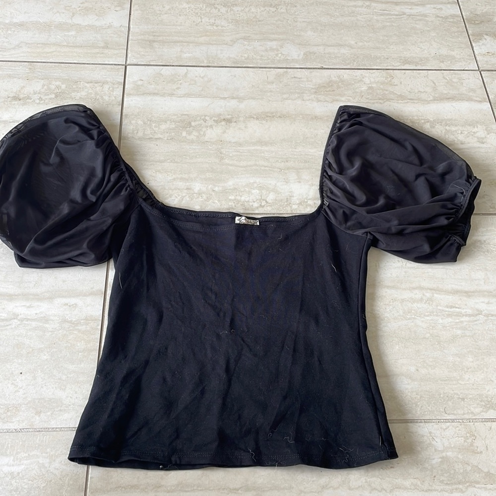 free people puff sleeve top size small